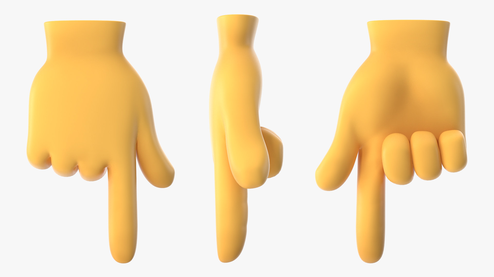 3D backhand index pointing emoji model - TurboSquid 1550768