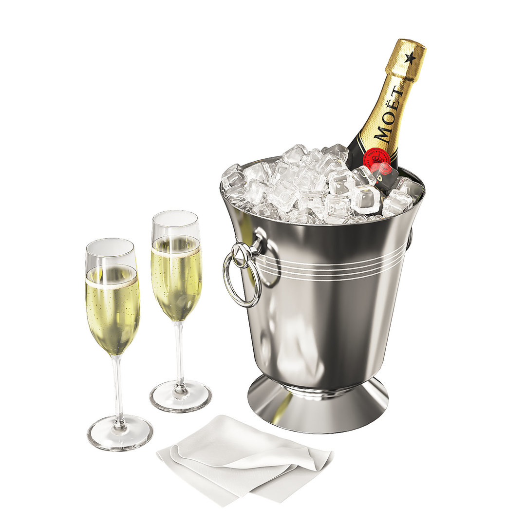 Champagne moet bucket 3D model - TurboSquid 1550782