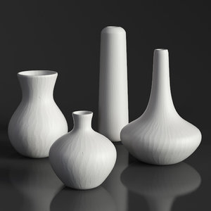 3D restoration matte white glass vase model