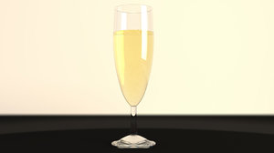3D glass champagne bubbles
