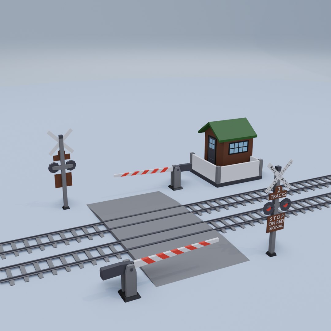 Railroad crossing model TurboSquid 1550943