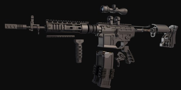 3D модель Комплект винтовки AR 15 - TurboSquid 1551065.