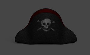 pirate hat white skull model