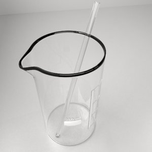 3D 250 ml glass beaker