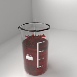 250 ml glass beaker 3D model