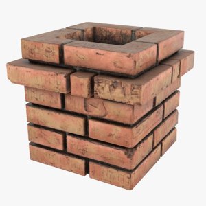 old brick chimney 3D model