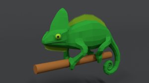 chameleon cartoon 3D model