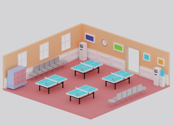 3d cartoon table tennis ping pong