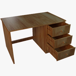 wooden desk 3D model