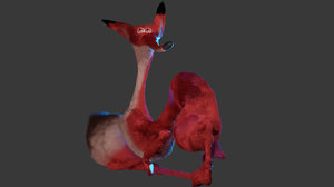3D model stylized red fox