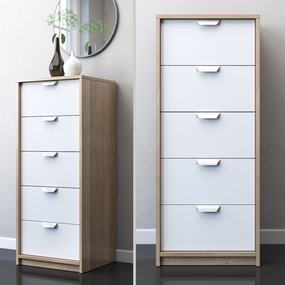 Ikea askvoll 5drawer chest 3D model TurboSquid 1552130