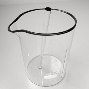 800 ml glass beaker 3D model