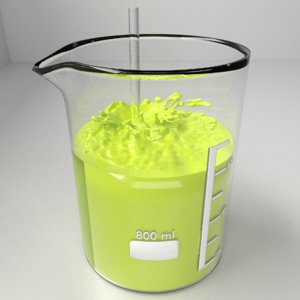 3D model 800 ml glass beaker