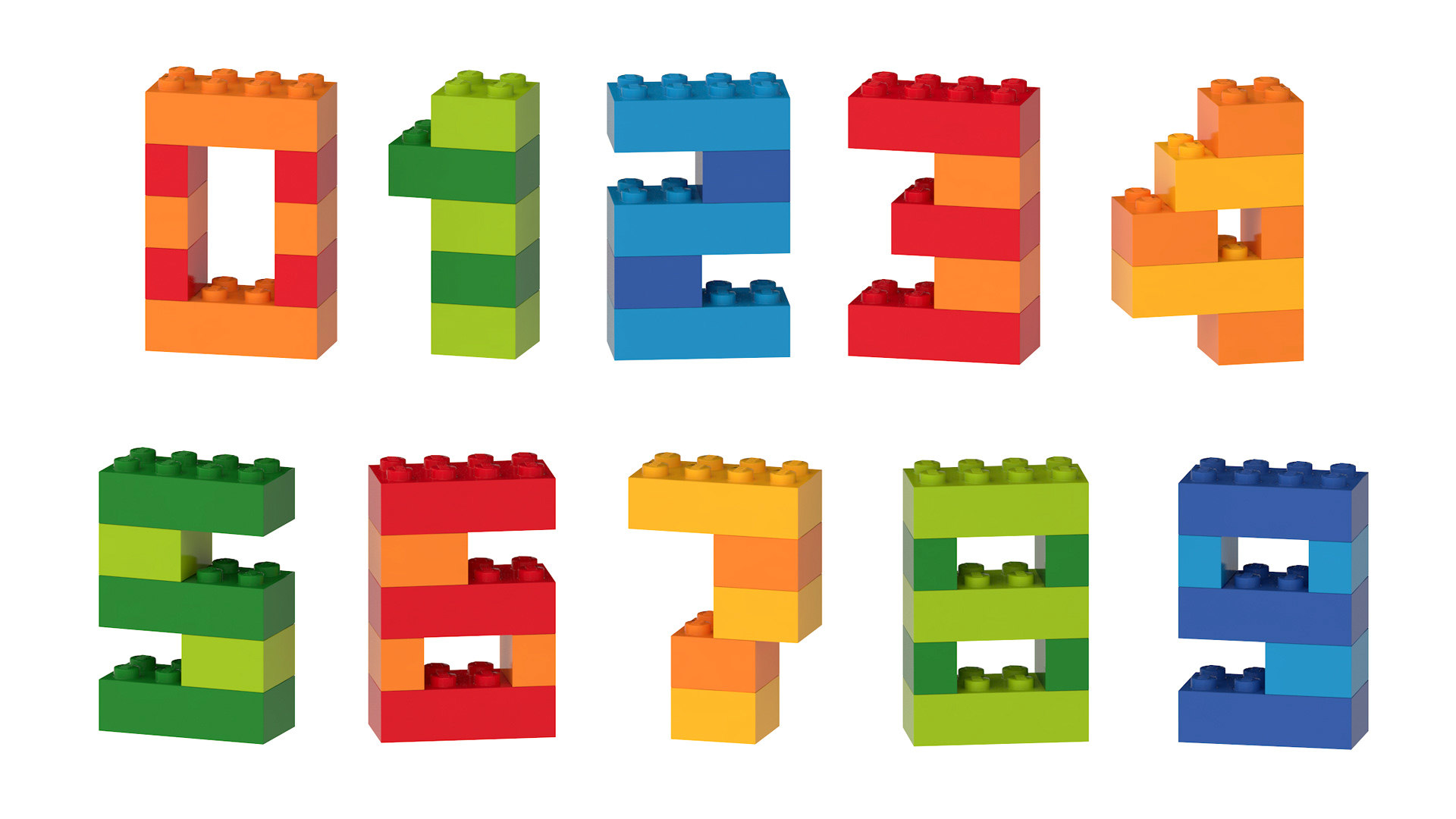 Lego numbers 3D model - TurboSquid 1552266