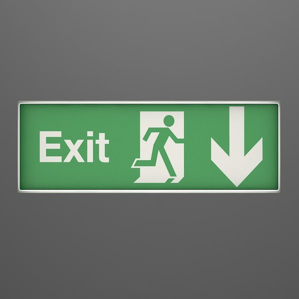 Emergency exit sign wall light 3D model - TurboSquid 1552955