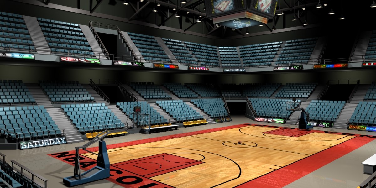 basketball arena courts ball 3d 3ds