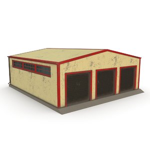 3D model garage hangar