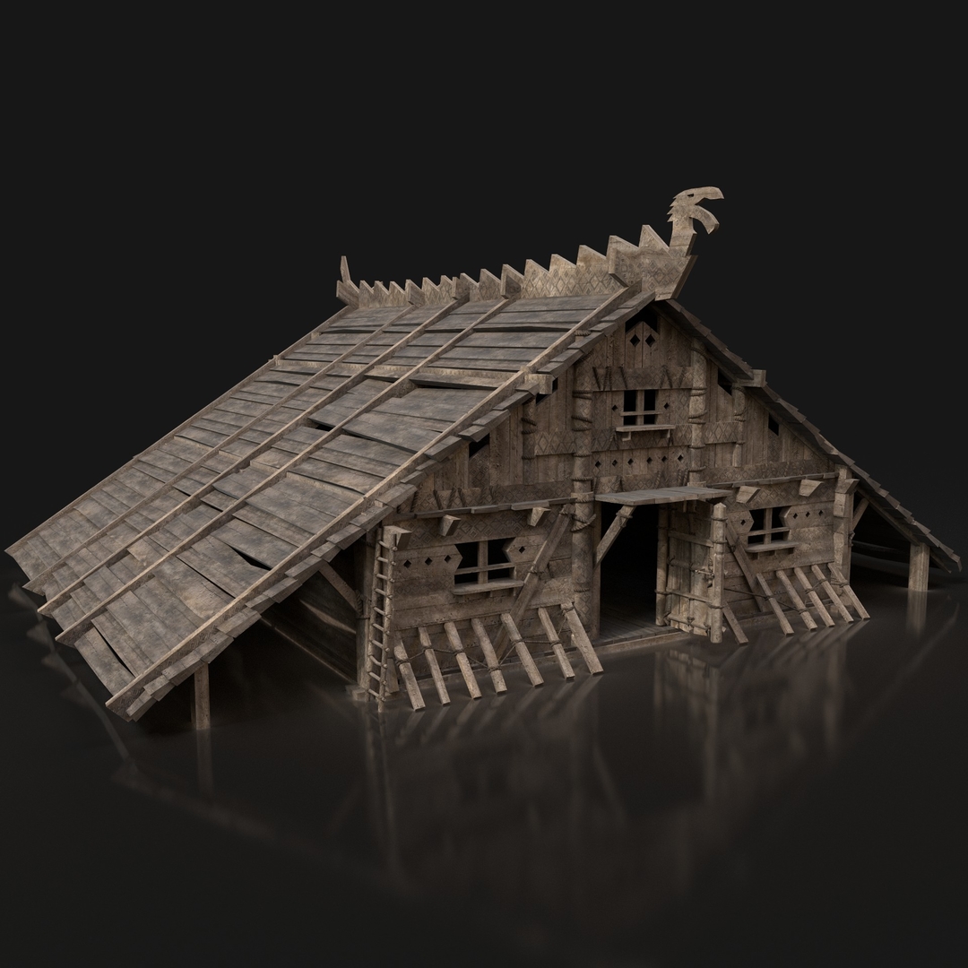 modèle 3D de AAA NEXTGEN VIKING MÉDIÉVAL NORSEMAN VILLAGE BUILDING