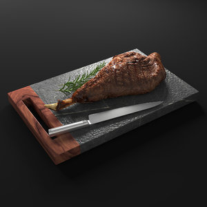 3D model meat steak food