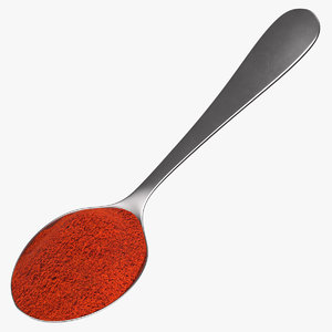 3D steel spoon paprika model