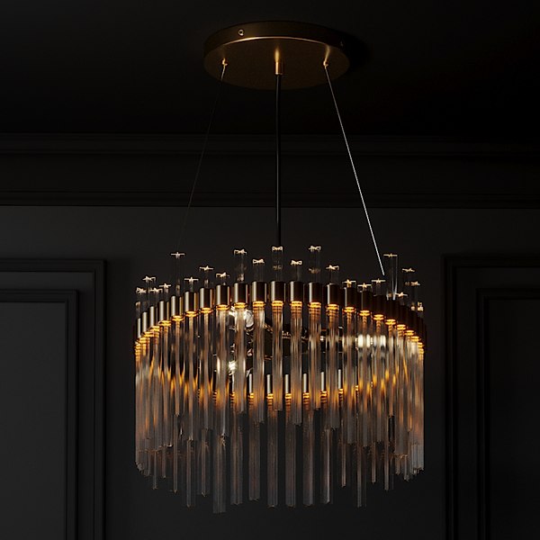 Orion glass crystal chandelier 3D - TurboSquid 1553722