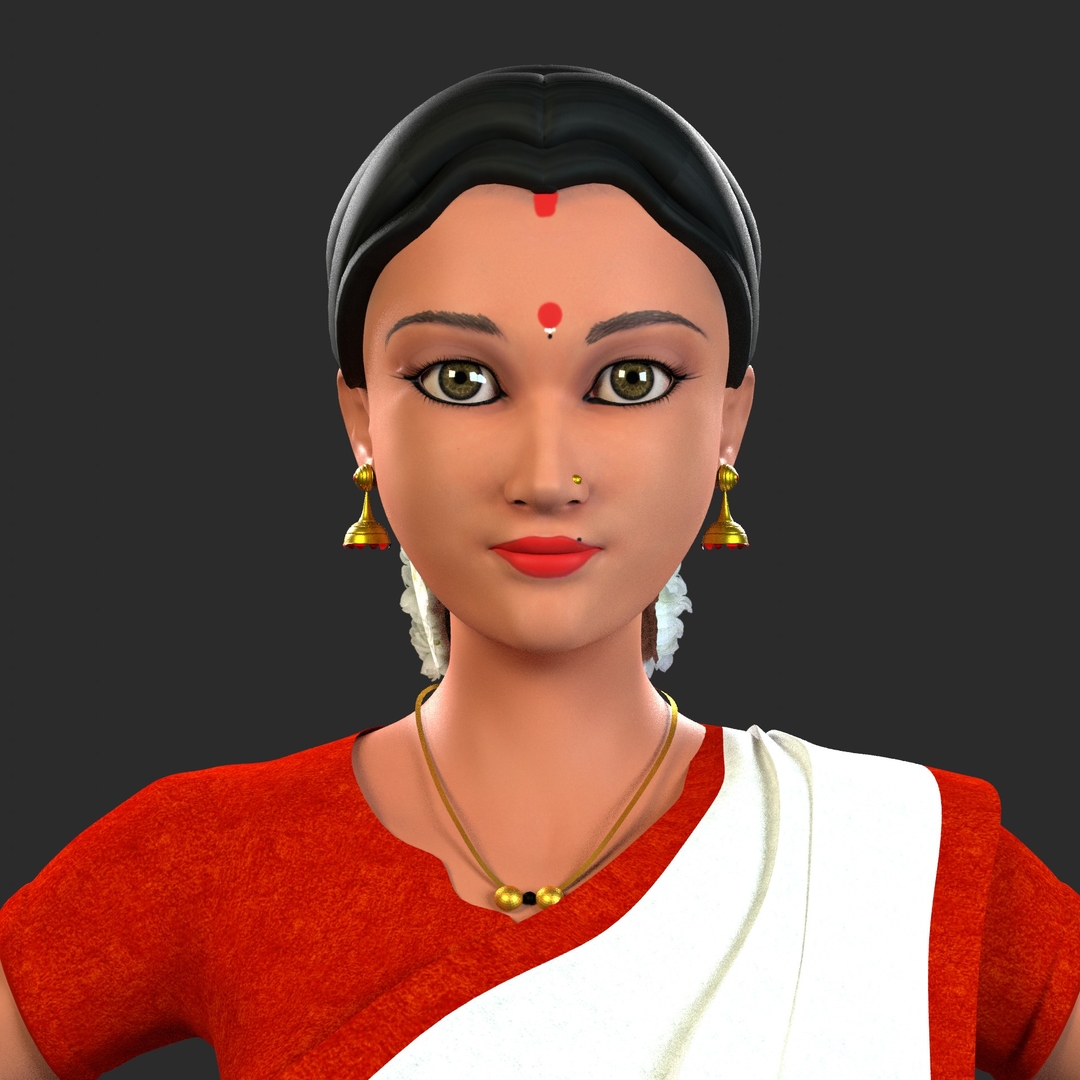 Character indian saree 3D model - TurboSquid 1553807
