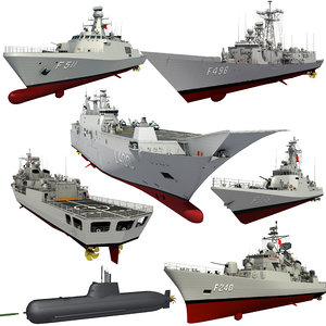 turkish naval warships corvette 3D
