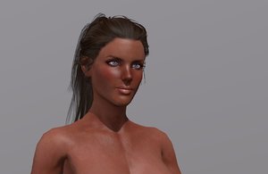 3D model woman character rigged
