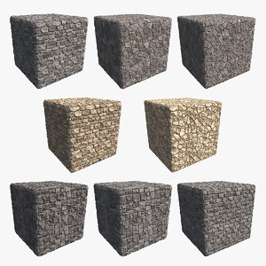 Stone Wall Bundle 001 [001 to 008] (4K - PBR 2 Types Metal/Rough & Specular/Glossiness)