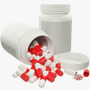 plastic jar pills 3D model