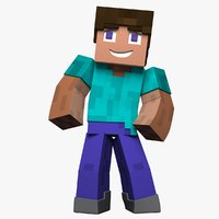 3d model steve minecraft blender rig