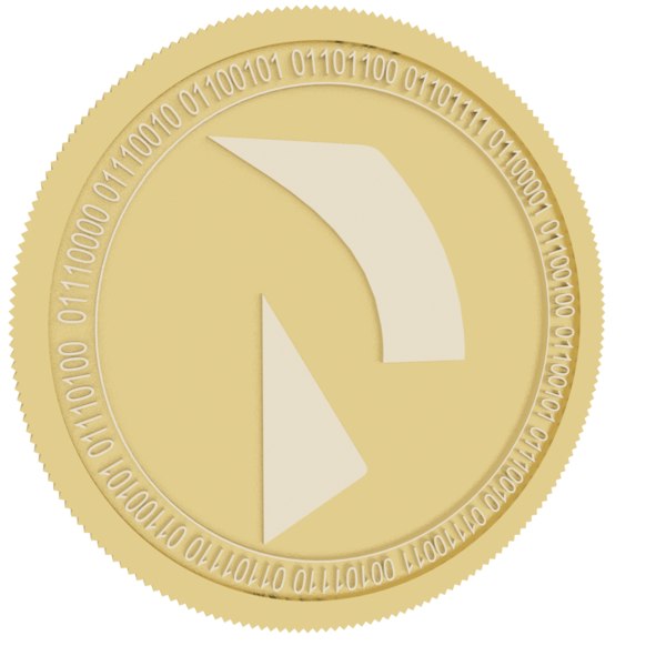 3D raiden network token gold coin model