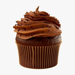 chocolate cupcake food dessert 3D model