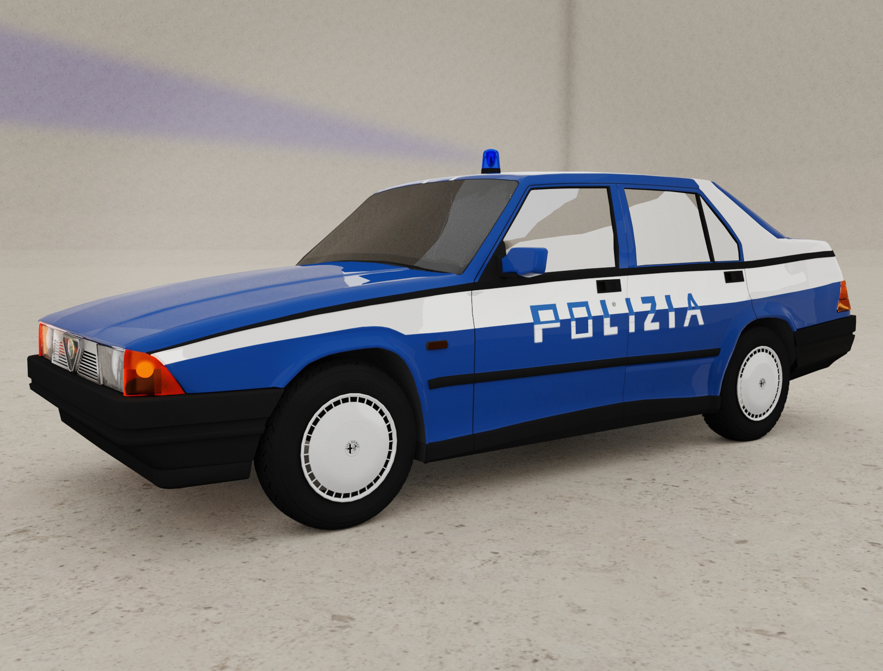 vintage police car alfa romeo3d模型