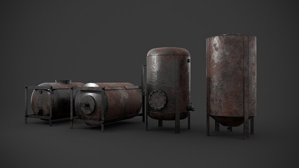 3D rusted liquid storage pack model - TurboSquid 1555167