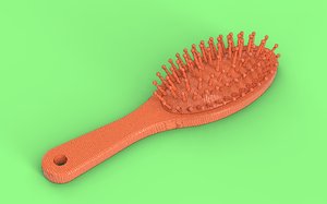 3D wooden hairbrush