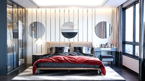 bedroom render corona 3D