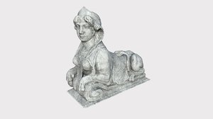 3D model statue sphinx creature