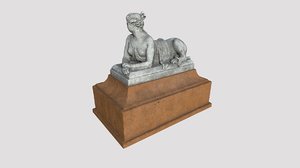 statue sphinx creature 3D model