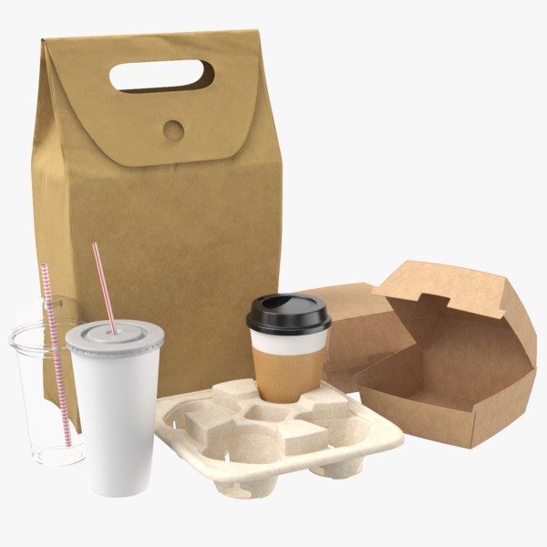 3D real food packaging contains model