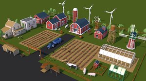 3D farm house animals model