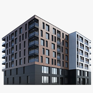 3D modern residential building model