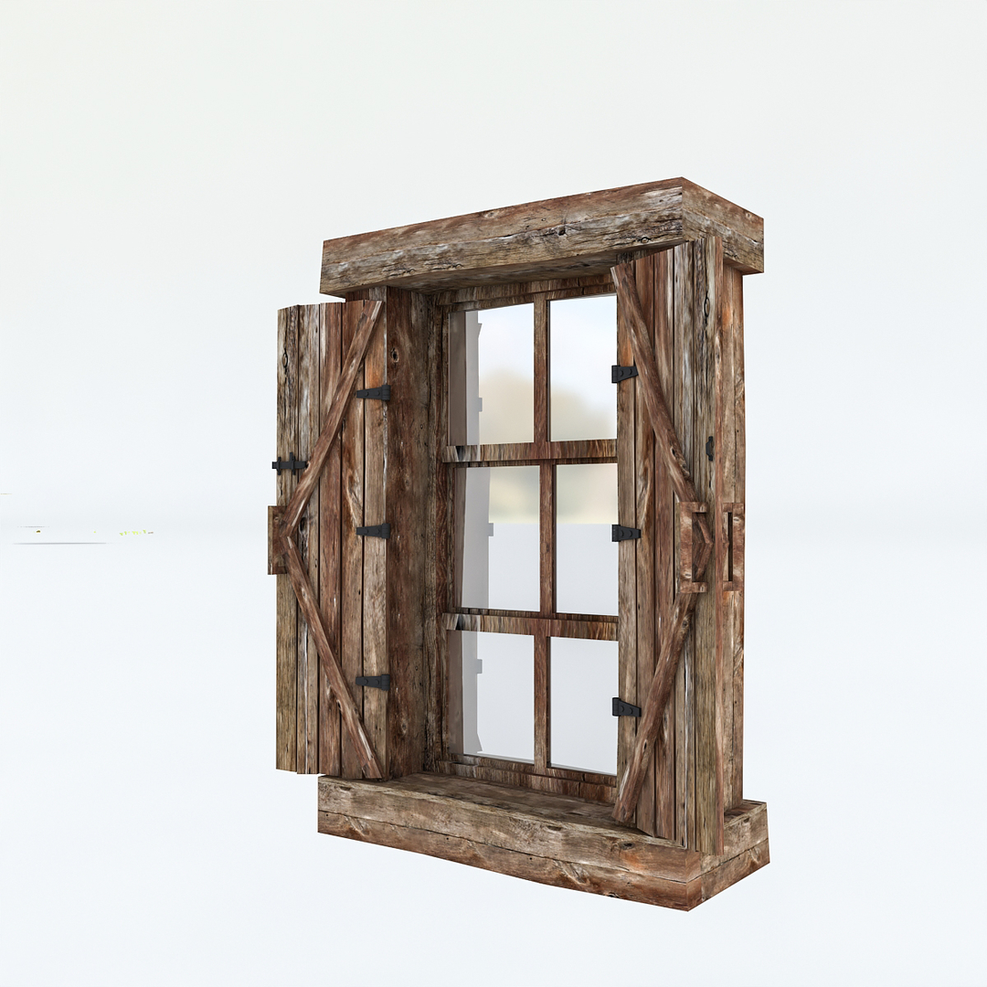 3D модель Старое деревянное окно 02 - TurboSquid 1556843