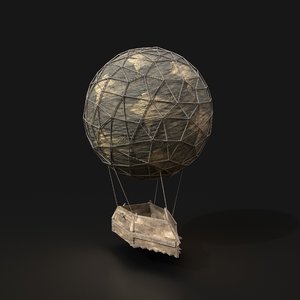 3D aaa medieval airship balloon model