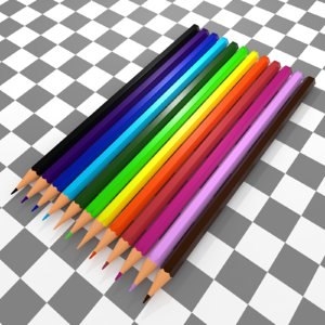 colored pencils 3D model