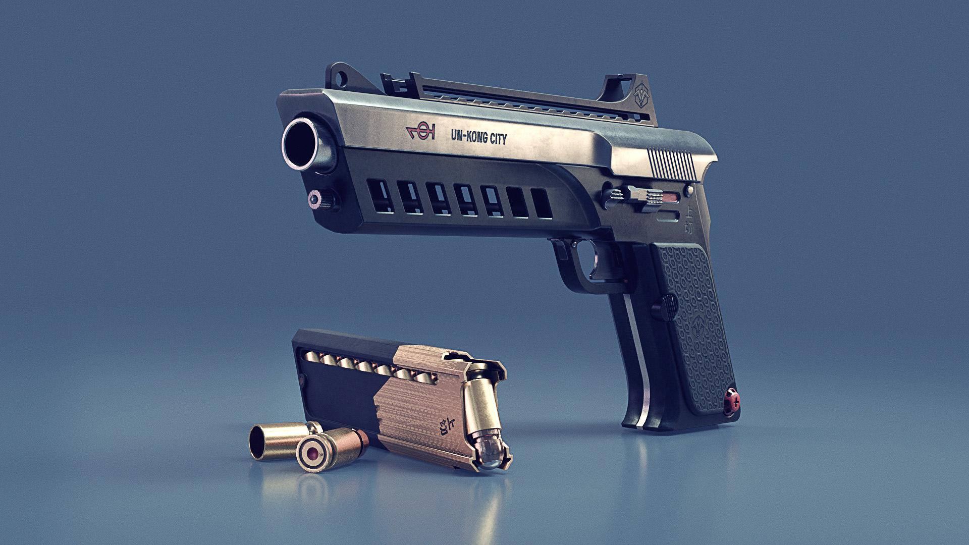 Cyberpunk gun 3d model фото 77