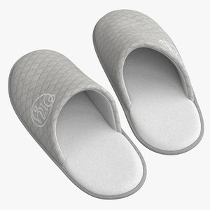 realistic house slippers 3D model