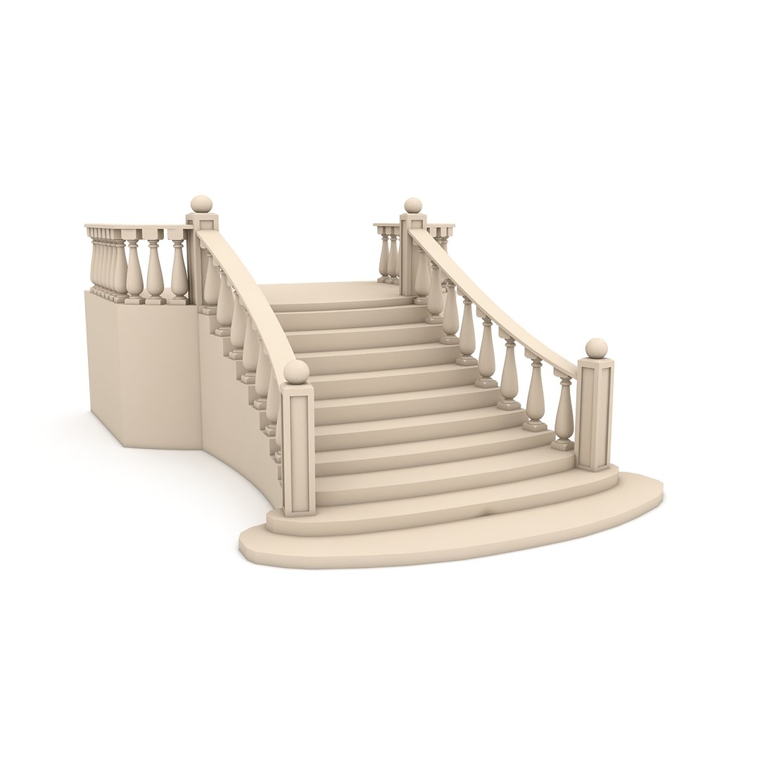 Classical stairs 3D model TurboSquid 1557334