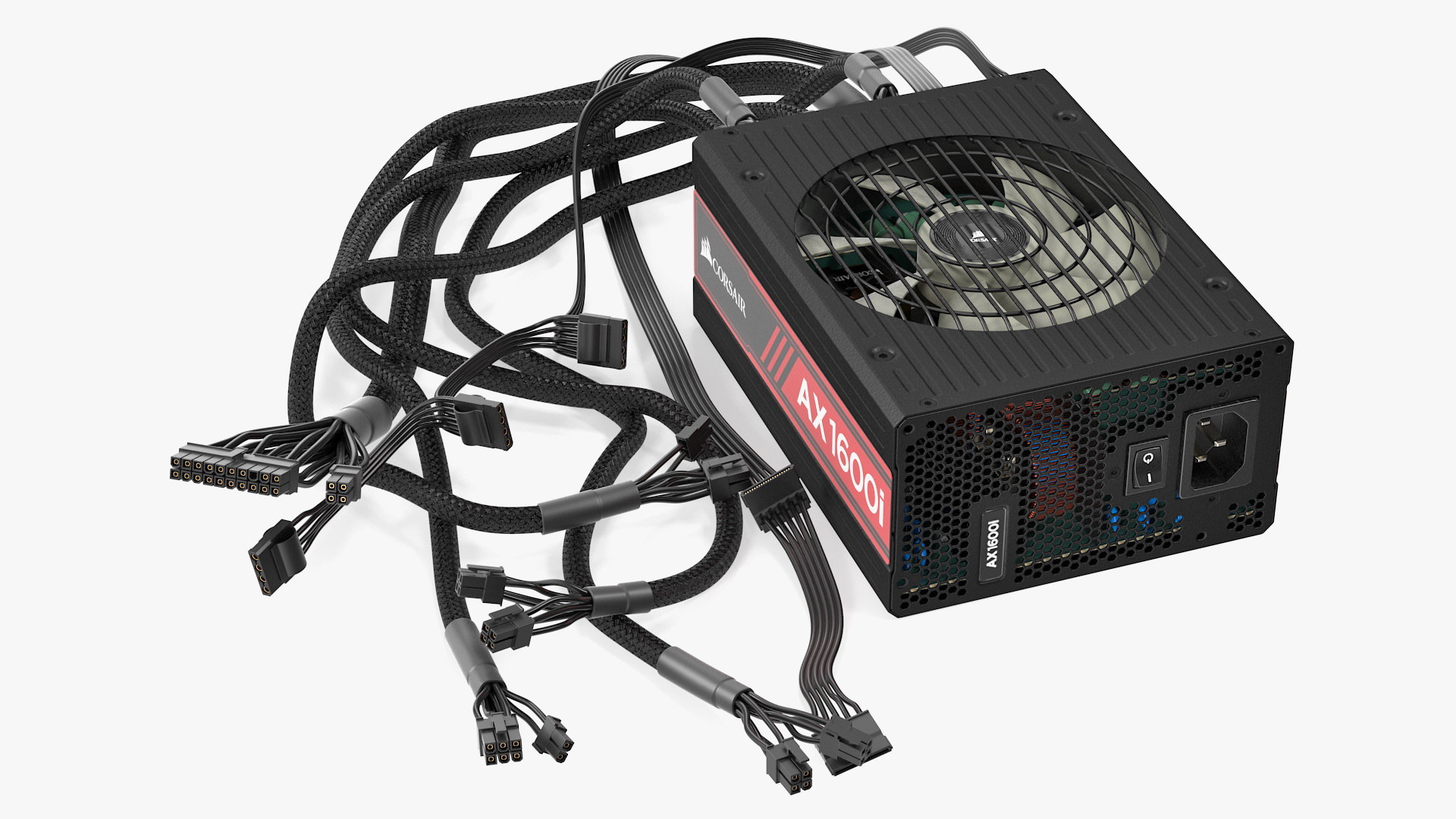 Corsair ax1600i pc modular 3D model TurboSquid 1558003