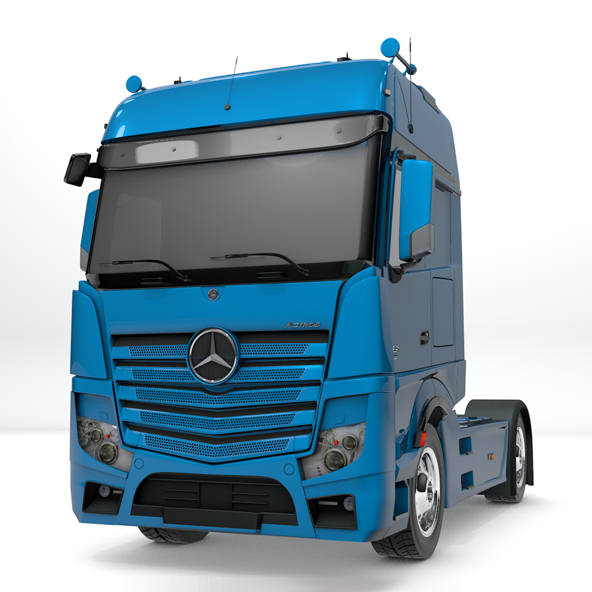 3D mercedes benz actros blue model - TurboSquid 1558496